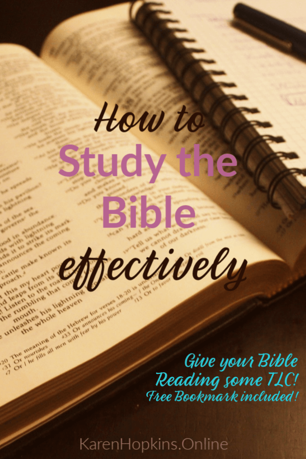 How to study the Bible effectively using my TLC reminders. Free bookmark included.